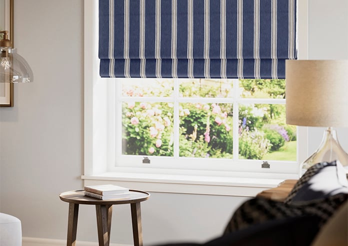 Bellagio Stripe, Riviera Navy - Twist&Fit Roman Blind - Image 5